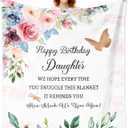 Birthday Gifts for Daughter, Daughter Birthday Gifts Blanket 60"x50", Happy Birthday Gift for Daughters Adult, Birthday Gift for Daughters from Mom Dad, to My Daughter's Birthday Blanket