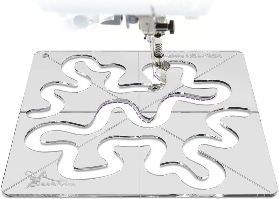 Free-Motion Quilting Templates  4mm Acrylic Meander Ruler for Domestic & Industrial Sewing Machines  Beginner Stencil for Easy Quilt Designs