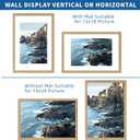 Hongkee 16x24 Frame Set of 2, Natural Oak Wood Style - Display 16 x 24 Picture without Mat or 12x18 Picture with Mat, Wall Mounting Horizontal and Vertical