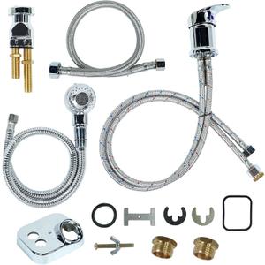 Salon Shampoo Bowl Faucet Vacuum Breaker Kit Spa Beauty Salon Shampoo Bowl Sink Hair Salon Bath Accessories Bathroom Hot Cold Faucet Spray Hose Replacement Set for Backwash Barber Chair