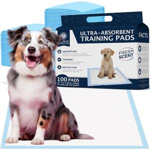 American Kennel Club Scented Puppy Training Pads with Ultra Absorbent Quick Dry Gel  22 x 22 Pee Pads for Dogs - Fresh Scented - Pack of 100