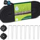 Hourleey Flat Soaker Hose 50 FT for Garden, 50' Linkable Consistent Drip Irrigation Hose, Leak-free Dual-layer Design Saving 80% Water Garden System Water Hose with Holes