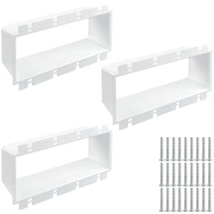 3PCS BE4 Electrical Outlet Box Extenders with 24PCS Screws, (4-Gang) Electrical Power Outlet Box Extender Extender Electric Box Extender 4 Gang Power Switch Receptacles Accessories