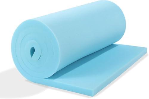 HOMBYS Upholstery Foam Memory, 2" Height 42" L x 24" W High Density Foam Padding Couch Cushion Support,Cut to Size Foam Furniture Replacement Pad for Sofa, Mattress Sag Support, (2" H, Blue)