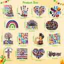 Hispanic Heritage Month Party Decorations 45Pcs Wooden Ornaments Circles with Holes Latino American Wooden Hanging Decorations for Hispanic Heritage Party Favors Supplies Store Home Birthday