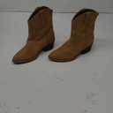 IXU Cowboy Boots for Women Ankle Cowgirl Booties Wide Mid Calf Pointed Toe Western Boots Short Chunky Classic Booties (8.5, Camel)
