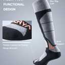 Merino Wool Ski Socks for Men, Women & Youth - Over-the-Calf Full Cushion Thermal Snowboard Socks, Winter Performance (Black, XL)