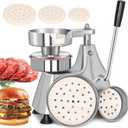 Commercial Burger Patty Maker 3 in 1 Stainless Steel Heavy Duty Hamburger Press (4/5/6-inch) Commercial Hamburger Press Patty Maker Machine with 1200 Pcs Patty Papers for Beef Pork Chicken Patty