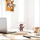 2 x GTYNU Cat Desk Decor, Funny Western Cowboy Kitty Shaped Wood Sign, Funny Cat Lovers Mom Gifts for Women, Plaque with Wooden Stand for Girly Room Bedroom Dorm Home Desk Decor