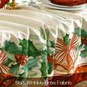 Romanstile Christmas Jacquard Rectangle Tablecloth 60 x 84 Inch - Winter Xmas Holly Bell Table Cloth, Heavy Weight Vintage Damask Fabric Table Cover for Holiday, Party, Dinner Decor (Green)