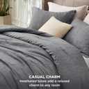 King Size Comforter Set - Dark Grey Soft Bedding for All Seasons, Cationic Dyed Bed Set, 3 Pieces, 1 King Size Comforter (104"x90") and 2 Pillow Shams (20"x36"+2")