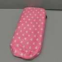 Nylon Small Makeup Bag for Purse, Cute Makeup Bag Preppy Cosmetic Zipper Pouch Purse, Waterproof Portable Travel Toiletry Bag Clutch Makeup Brush Bag Organizer Storage for Women Men Girls(Pink Heart)