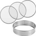 Soil Sifter Stainless Steel Riddle Sieve Set for Gardening with 3 Sizes 8" Diameter 0.04"/0.12"/0.2" Interchangeable Meshes - Garden Potting Sieves - Planting Soil Sifters Strains