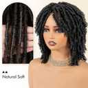 Short Synthetic Dreadlock Wig for Black Women, Afro Curly Faux Locs Braided Hair with Glueless Realistic Twist - Crochet Braided WigsBlack