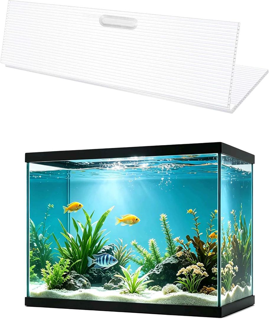 Aquarium Canop Polycarbonate 23.07 x 11.69 x 0.24 for 15/20/29 Gallon Without Center Brace Aquariums Cover Aquarium Lid，Clear