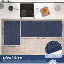 BEQHAUSE Kitchen Rugs and Mats 2PCS Non-Slip, 24"x36"+24"x60", Blue