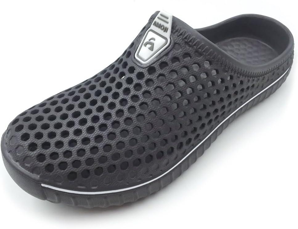 Amoji Unisex Garden Clogs Shoes Slippers Sandals AM1702 (10 Women/8.5 Men, Grey)