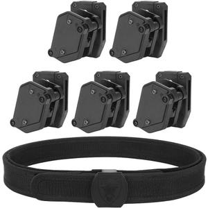 KRYDEX IPSC USPSA IDPA 3-Gun Competition Belt & 5 pcs Speed Pistol Mag Pouches (Medium)