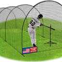 Portable Baseball Batting Cage Net with Sturdy Steel Frame, 20FT/ 30X12X8FT Batting Cages for Backyard Baseball Training Equipment with Carry Bag