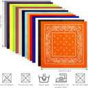 AURUZA 12-44pcs Bandanas for Men Women Paisley Large Bandana Black Red White Head Wrap Headbands Cowboy Handkerchief (14pcs)