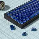 dagaladoo Dark Blue Clear keycaps,Transparent keycaps 75 Percent,Jelly keycap Set,Shine Through Key caps.,MDA Profile Keyboard Key Cap for Mx Switches Mechanical Keyboard