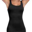 Tummy Control Shapewear for Women  Compression Body Shaper Workout Tank Tops Seamless Square Neck Slimming Camisole (Beige, XL)