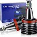 APMAT H8 LED Angel Eyes Halo Bulb Light Compatible For BMW E60 E61 E63 E64 E70 E90 E92 E70 E71 E82 E87 E89 1 3 5 Series X5/6 Z4/7 6000K Xenon Lamp 120W White