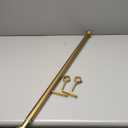 Heavy Duty Curtain Rods, 1 1/8 Inch Diameter Single Curtain Rod 36-72Inch(3-6ft) Extendable Length with End Caps Adjustable Modern Brackets-Warm Gold