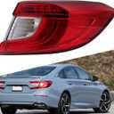 Tail Light Assembly Compatible with 2018-2021 Honda Accord Rear Brake Lamps Talilight Replaces# 33550TVAA01 (Right Passenger Side)
