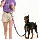 Hands Free Dog Leash, 10.1ft Crossbody & Waist-Wear Adjustable Leash, Dual-Zone Length Control, Shock-Absorbing Handle, Lightweight Rope Leashes for Small & Medium Dogs Grey