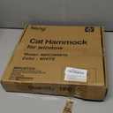 keny Cordless Cat Window Perch, Foldable Cat Hammock with 4 Suction Cups, Reversible Washable Cover, Large Size Cat Window Bed, White