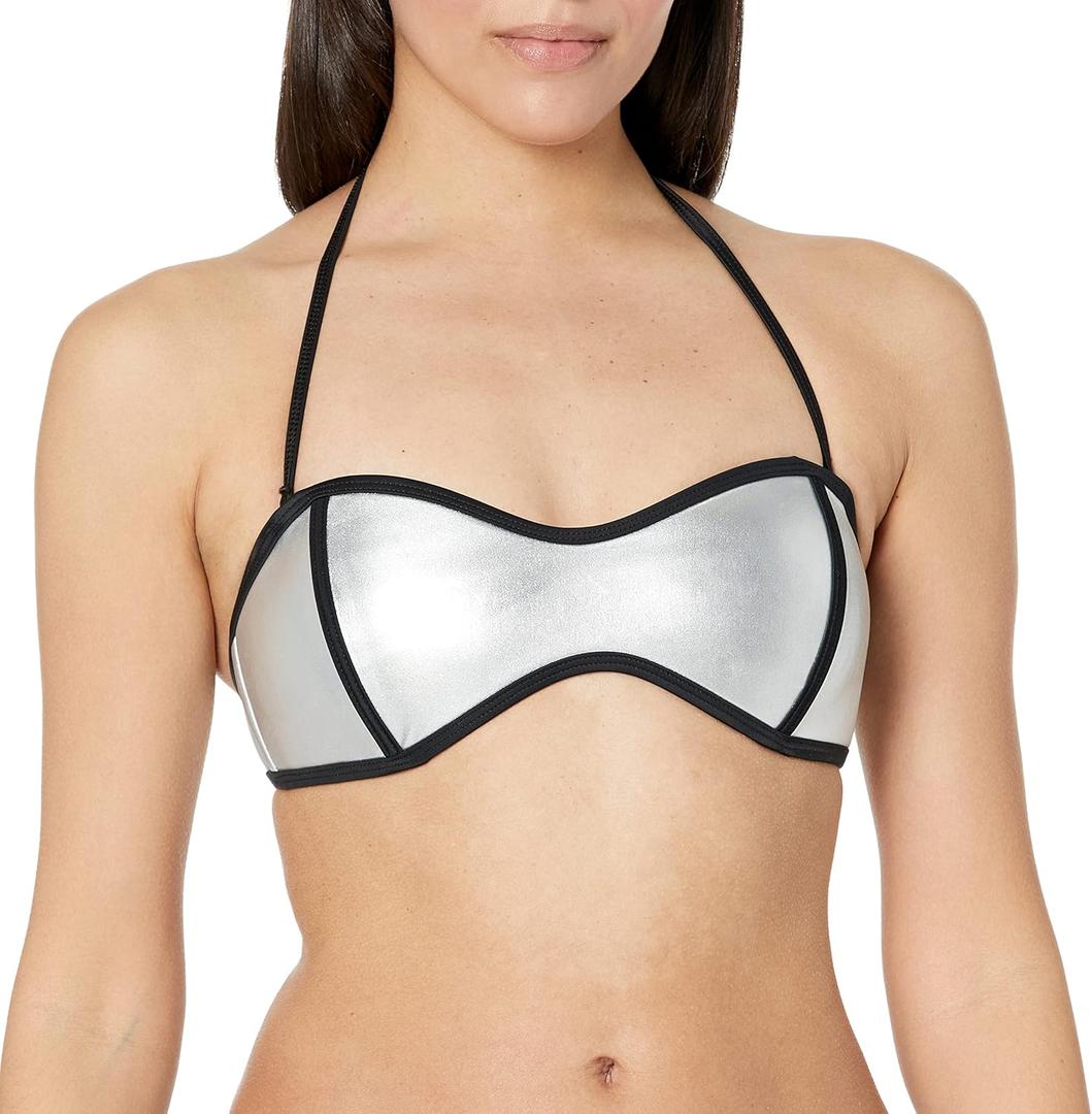 Body Glove Women's Standard The 91 Tainted Love Retro Bandeau Bikini Top Swimsuit, M