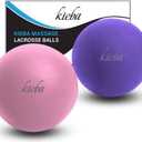 Kieba Massage Lacrosse Balls for Myofascial Release, Trigger Point Therapy, Muscle Knots, and Yoga Therapy, Set of 2 Firm Balls (Pink and Purple)