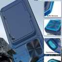 Vihibii for iPhone 15 Pro Max Wallet Case with Card Holder (4 Cards) & Slide Lens Protective Cover & Kickstand & Raised Edges Protect Screen, Shockproof Rugged Case for iPhone 15 Pro Max 6.7", Blue