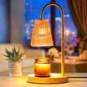 Candle Warmer Lamp with Timer: Electric Candles Wax Warmers Glass Lamps for Jar Candles Burner Adjustable Height and Dimmable Light Modern No Flame Scented Candle Warming Lantern