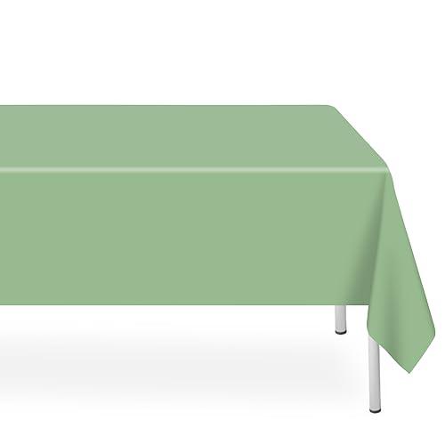 LIKAJON 3 Pack Rectangular Sage Green Tablecloth, Sage Green Plastic Table Cloths for Parties Disposable, 54x108 in Waterproof Camping Tablecloth for Birthday Party Baby Shower Picnic Valentines