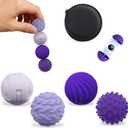 Magnetic Balls Fidget Toy Adults, Silicone Magnetic Balls, Fidget Toys, Office Desk Fidget Balls for Anxiety Relief, Sensory Toy for Fingers Hands (Purple-4PCS)