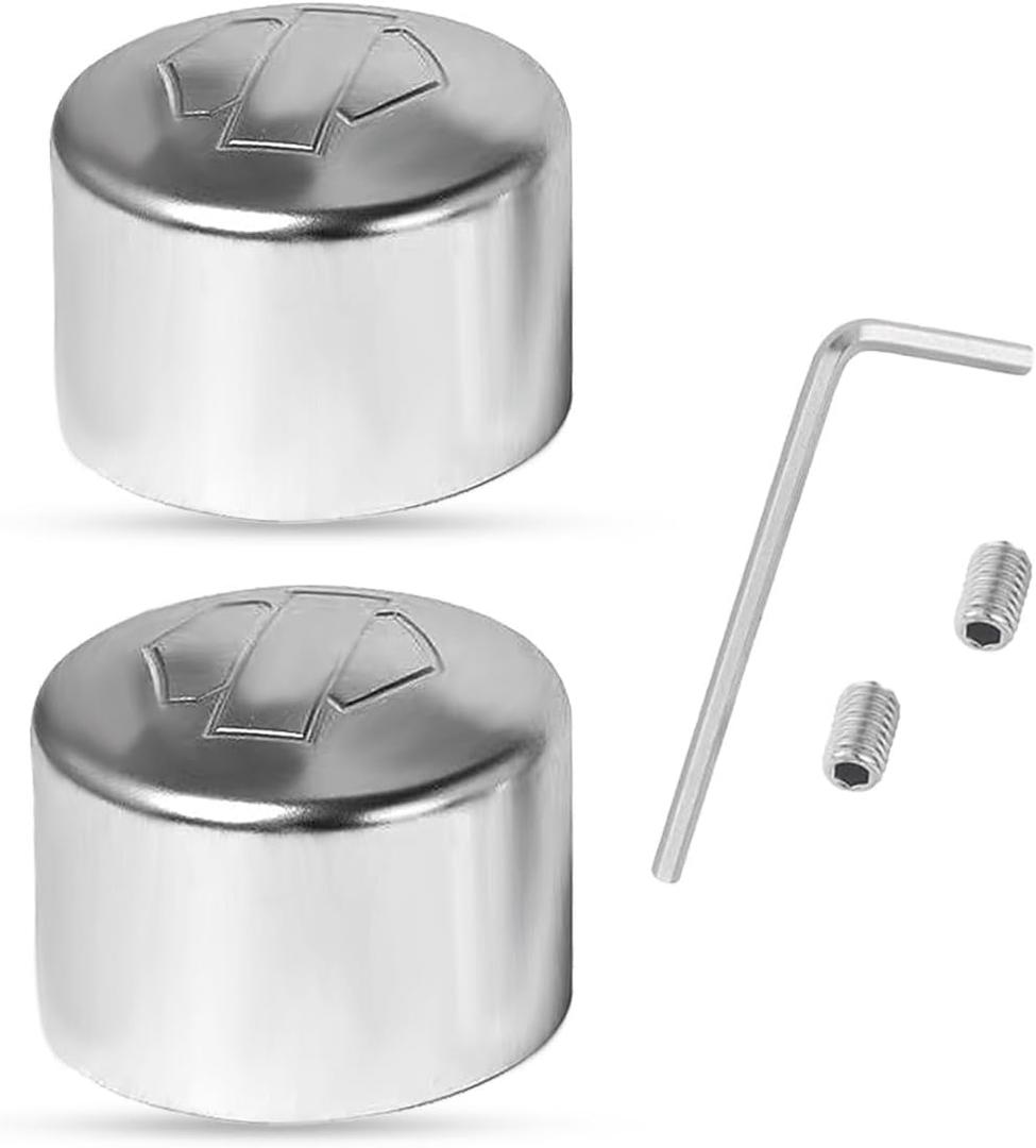 CNC Aluminum Front Axle Nut Covers for Harley Softail, Touring, Road King, Street Glide, Electra Glide, Iron 883, Fat Boy 2002-2024