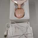 Red-Light-Therapy-for-Face-and-Neck, 7 Color Face Massager Tool for Wrinkles, Double Chin, Vibrating Facial Massager with Thermals for Skin Care, Glossy Pink