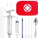 Bird Feeding Syringe Feeding Tubes for Baby Birds Parrot Hand Feeding Syringe with Curved Gavage Tubes and Stainless Steel Metal Feeding Spoon (9Pcs)
