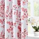 HOMEIDEAS Pink Floral Blackout Curtains, 52 x 84 Inches Long Room Darkening Flower Grommet Drapes for Living Room, Bedroom, 2 Panels