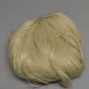 Blonde Wigs with Bangs for Women 14 Inch Shoulder Length Short Wavy Bob Wigs With Bangs Curly Wig Heat Resistant Synthetic Wavy Wig Cosplay Wigs