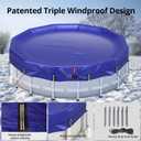 QH.HOME 24 ft Round Winter Pool Cover Extra Thick Above Ground Pool Cover with Fast Tightening Patented Ratchet, Tear and UV Resistant Swimming Pool Cover