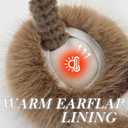 Winter Ear Muffs Women Foldable Faux Fur Earmuffs Knitted Headband Ear Warmer Outdoor Ear Cover For Girls (Brown)