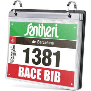 Race Bib Holder, 20 Sleeves, Runner's Race Bib Album, Bib Number Display Holder, Vinyl Sheet Protectors, Black