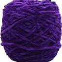500g/1.1lb Velvet Yarn Deep Purple DIY Velvet Chenille Yarn Weaving Crochet Knitting Yarn DIY Knit Yarn Chunky Knit Yarn for Crochet Hat Scarf Knitting Materials (Deep Purple)