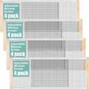 Hicarer 4 Pcs Expandable Window Screen Adjustable Sliding Window Screen Mesh with Zinc Plated Rails and Varnished Wood Ends Replacement Window Screens for Home(18 Inches High x 25-45 Inches Wide)