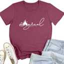 MAXTREE Women Cute Graphic Tees Summer Tee Shirts (L)