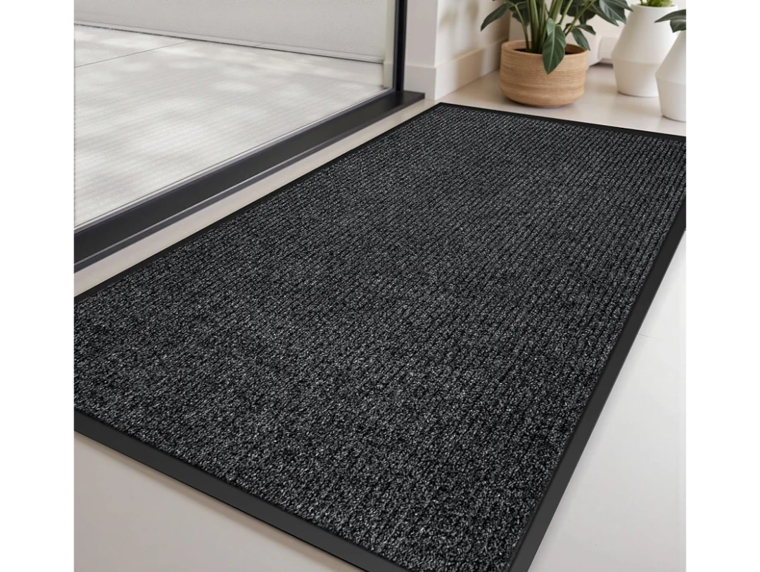 Vicwe Indoor Outdoor Door Mat, 3'x4' Heavy Duty Front Door Mat, Non-Slip Washable Doormats Entrance Mats, Dirt Resistant and Absorbent Doormat, Commercial Outdoor Entrance Floor Mat for Home Office, Dark Grey 