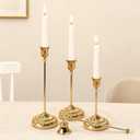 BEAHOT Gold Candle Holders, Set of 3 with Matching Candle Snuffer – Elegant Durable Non-Slip Candlestick Holders for Christmas Decorations Wedding Centerpiece, Dining Table & Home Gift Display